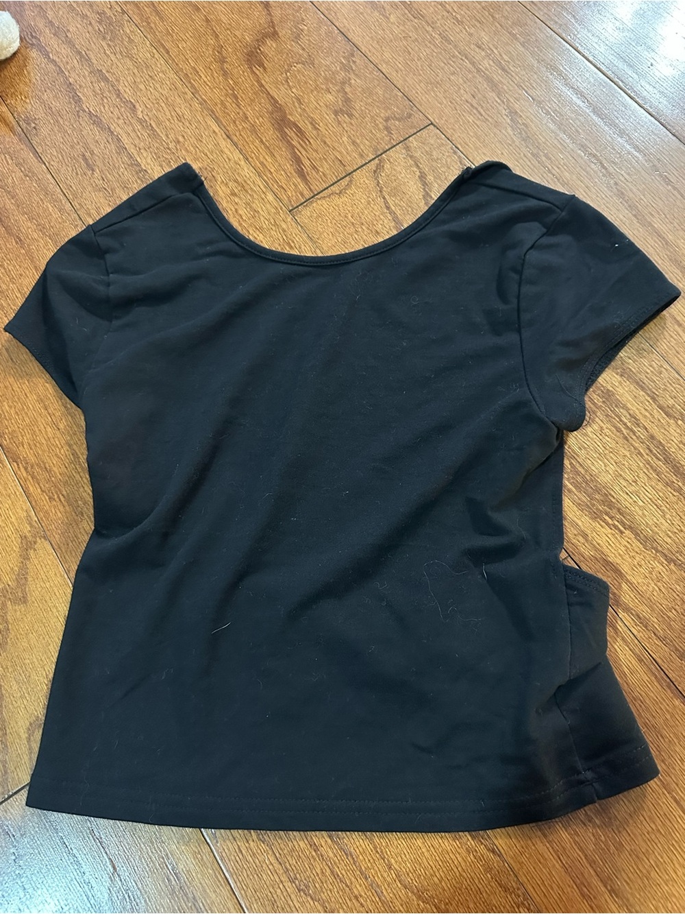 Edikted Black Short Sleeve Scoop Crop Top